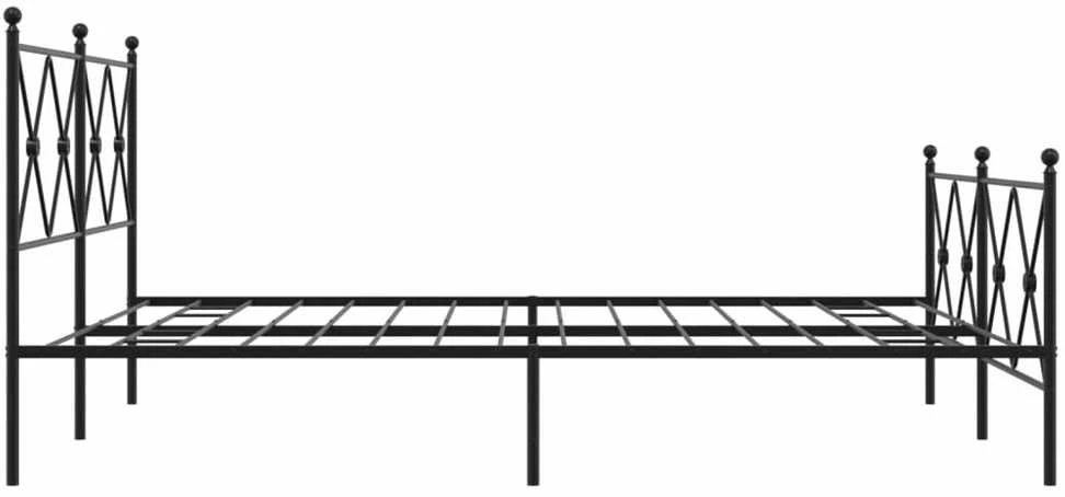Lovos rėmas su galvūgaliu/kojūgaliu, juodas, 150x200cm, metalas