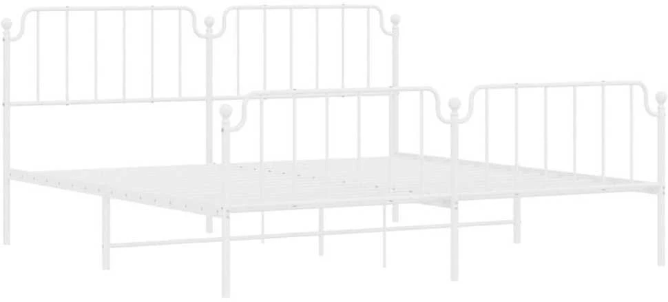 Lova Lovos rėmas su galvūgaliu/kojūgaliu, baltas, 193x203cm, metalas