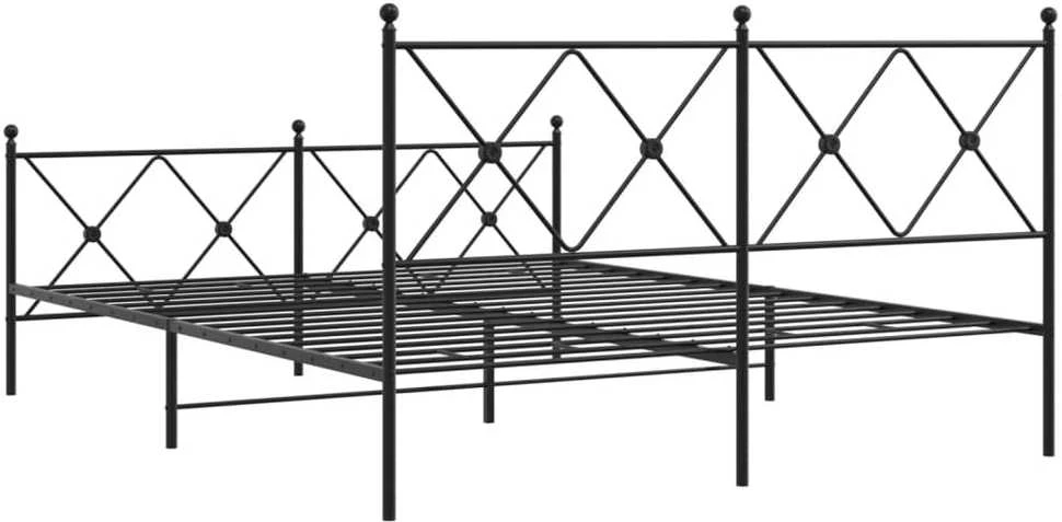 Lovos rėmas su galvūgaliu/kojūgaliu, juodas, 150x200cm, metalas