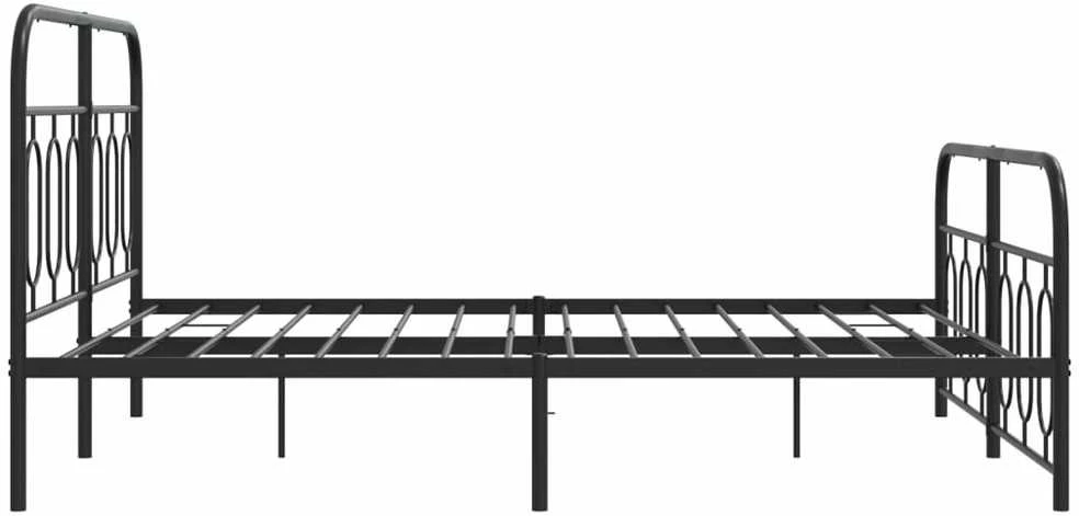 Lovos rėmas su galvūgaliu/kojūgaliu, juodas, 150x200cm, metalas