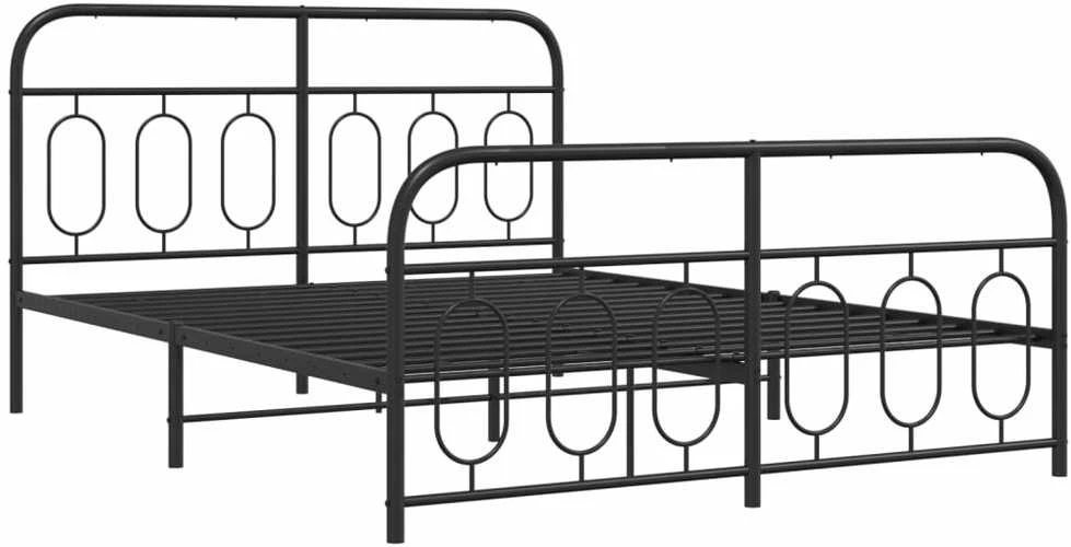 Lova Lovos rėmas su galvūgaliu/kojūgaliu, juodas, 135x190cm, metalas