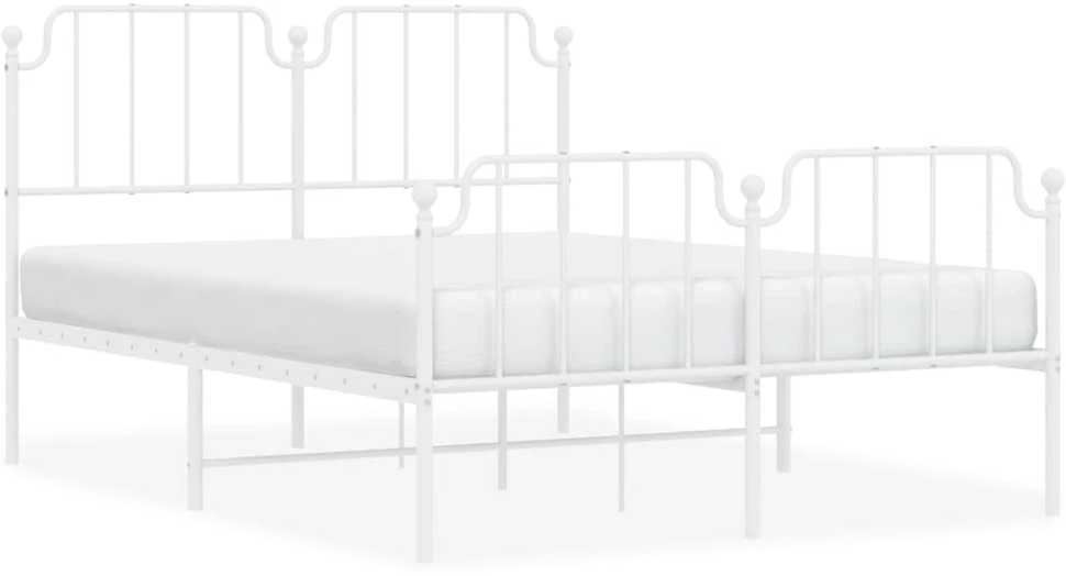 Lovos rėmas su galvūgaliu/kojūgaliu, baltas, 140x190cm, metalas