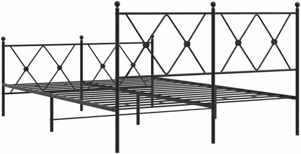 Lova Lovos rėmas su galvūgaliu/kojūgaliu, juodas, 137x190cm, metalas