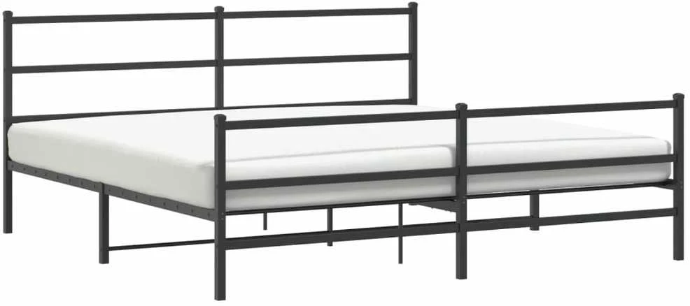Lova Lovos rėmas su galvūgaliu/kojūgaliu, juodas, 183x213cm, metalas