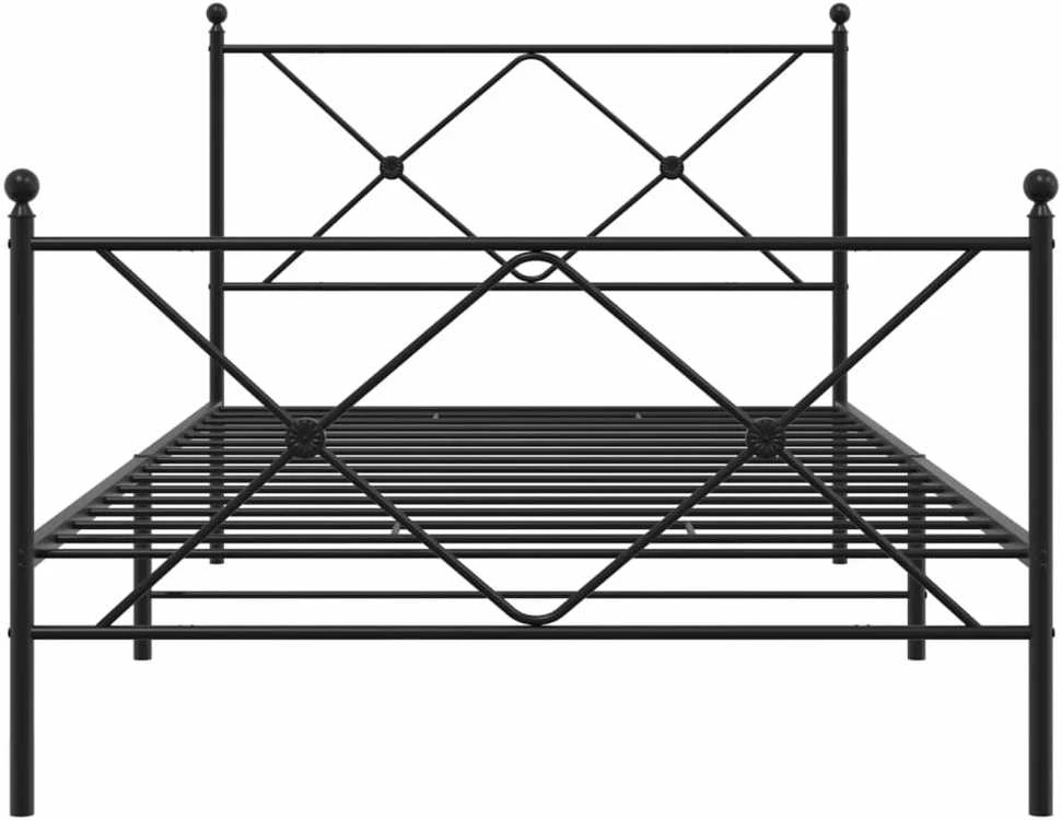 Lova Lovos rėmas su galvūgaliu/kojūgaliu, juodas, 100x190cm, metalas
