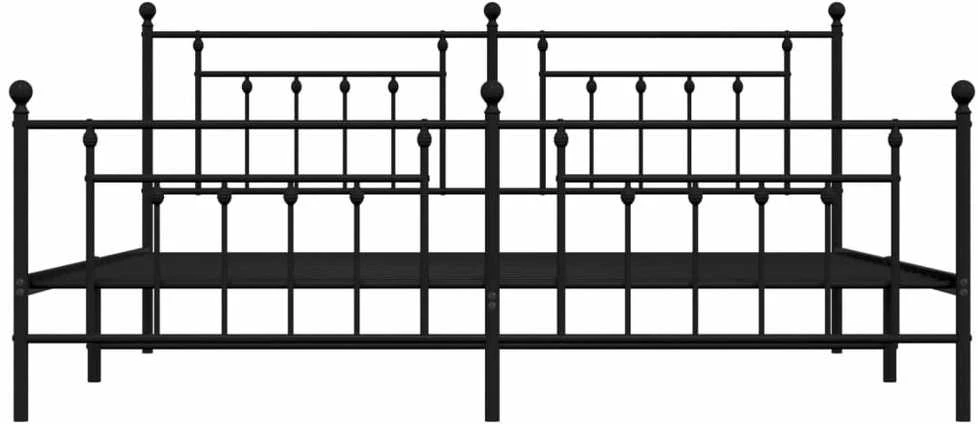 Lovos rėmas su galvūgaliu/kojūgaliu, juodas, 200x200cm, metalas