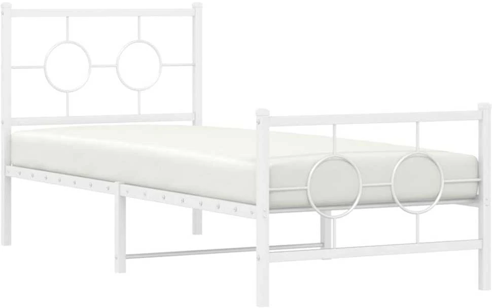 Lovos rėmas su galvūgaliu/kojūgaliu, baltas, 80x200cm, metalas