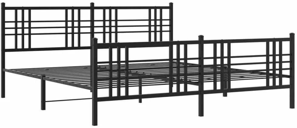Lovos rėmas su galvūgaliu/kojūgaliu, juodas, 200x200cm, metalas