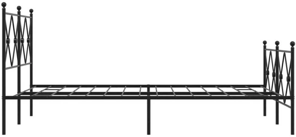 Lovos rėmas su galvūgaliu/kojūgaliu, juodas, 120x200cm, metalas