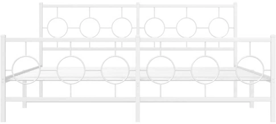 Lovos rėmas su galvūgaliu/kojūgaliu, baltas, 180x200cm, metalas