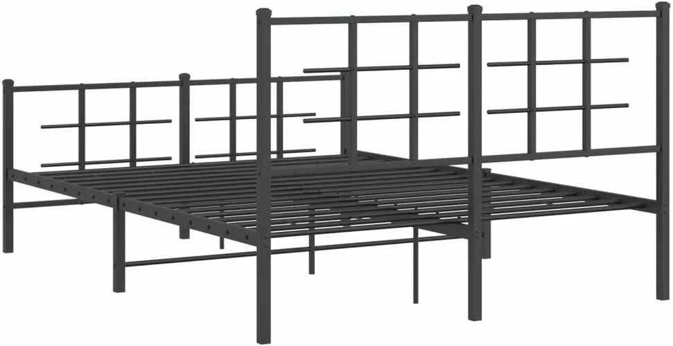 Lova Lovos rėmas su galvūgaliu/kojūgaliu, juodas, 135x190cm, metalas