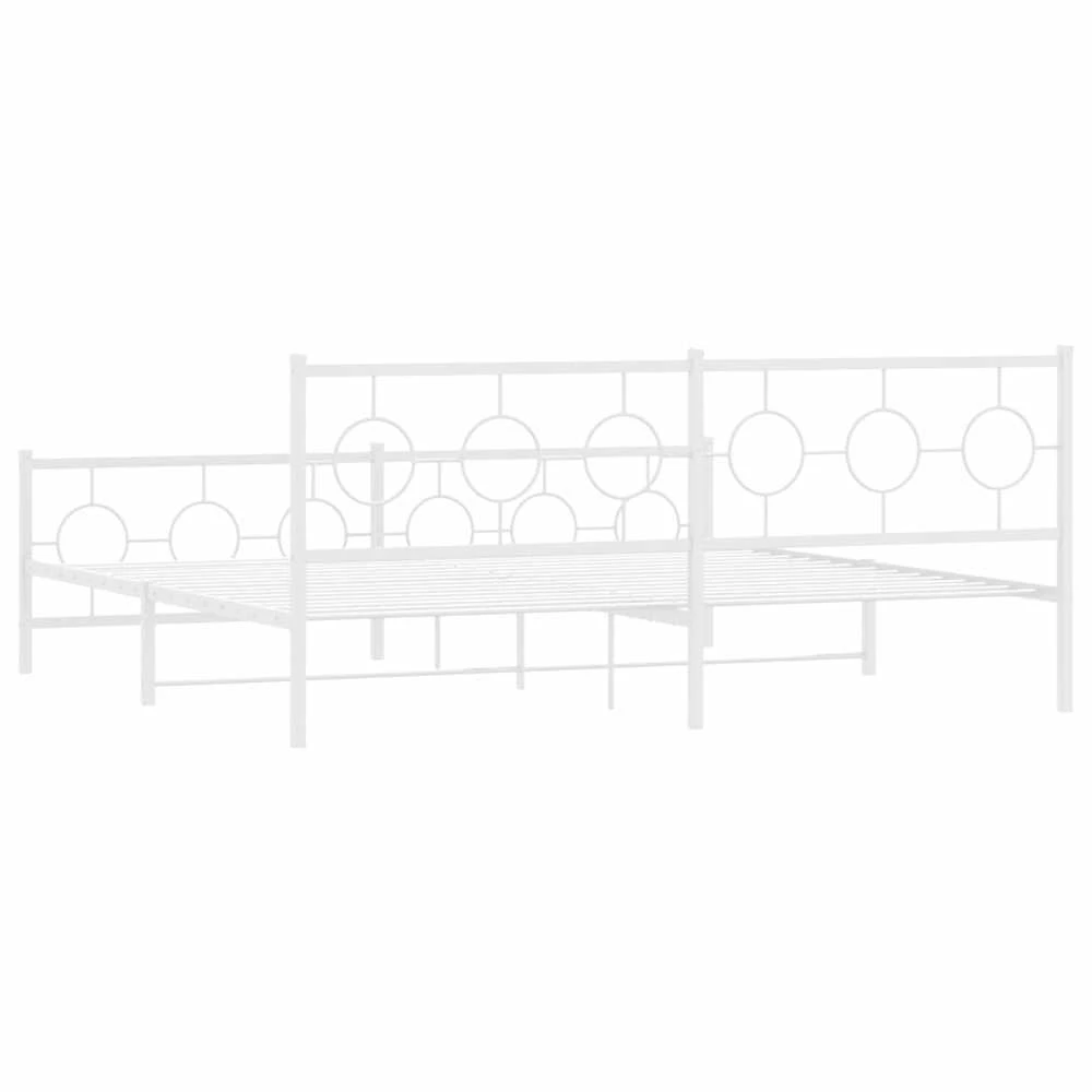 Lovos rėmas su galvūgaliu/kojūgaliu, baltas, 200x200cm, metalas