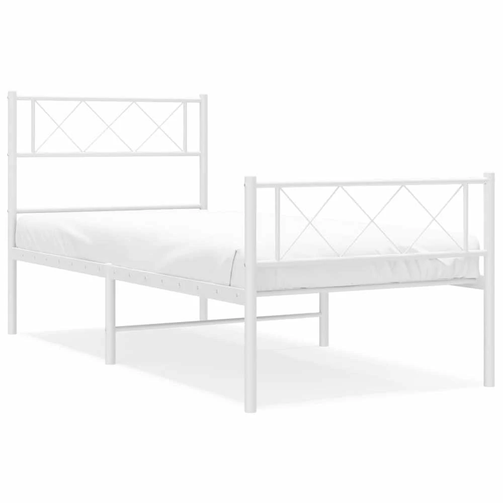 Lova Lovos rėmas su galvūgaliu/kojūgaliu, baltas, 107x203cm, metalas