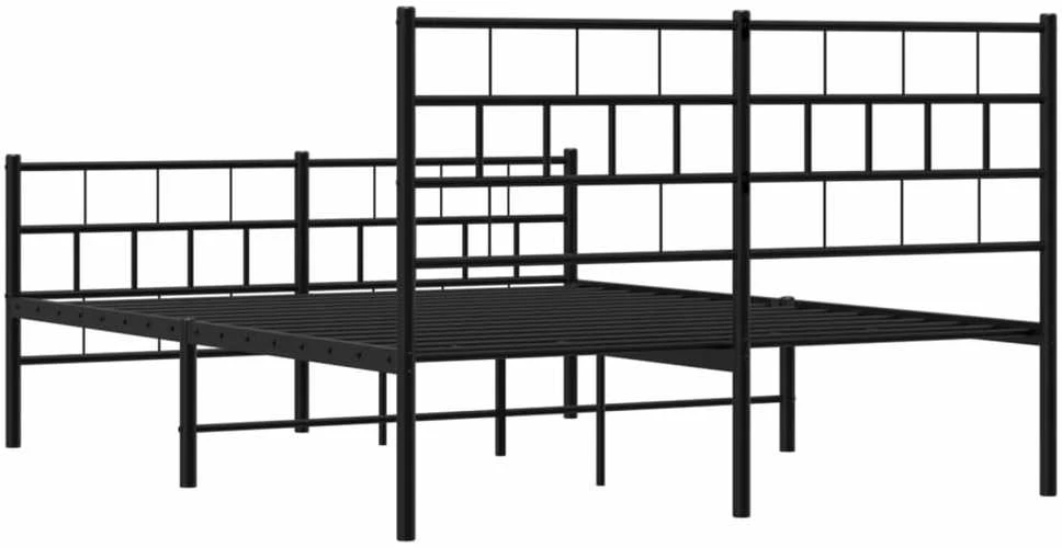 Lovos rėmas su galvūgaliu/kojūgaliu, juodas, 140x190cm, metalas