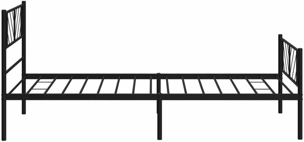 Lovos rėmas su galvūgaliu/kojūgaliu, juodas, 90x190cm, metalas