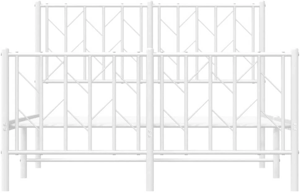 Lovos rėmas su galvūgaliu/kojūgaliu, baltas, 120x190cm, metalas