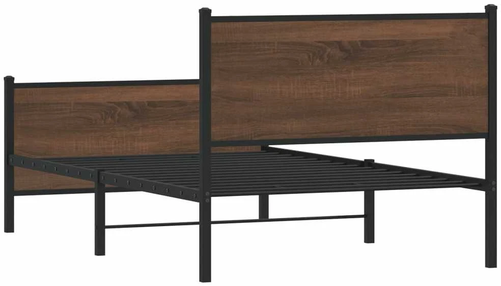 Lova Lovos rėmas be čiužinio, rudas ąžuolo, 107x203cm, metalas