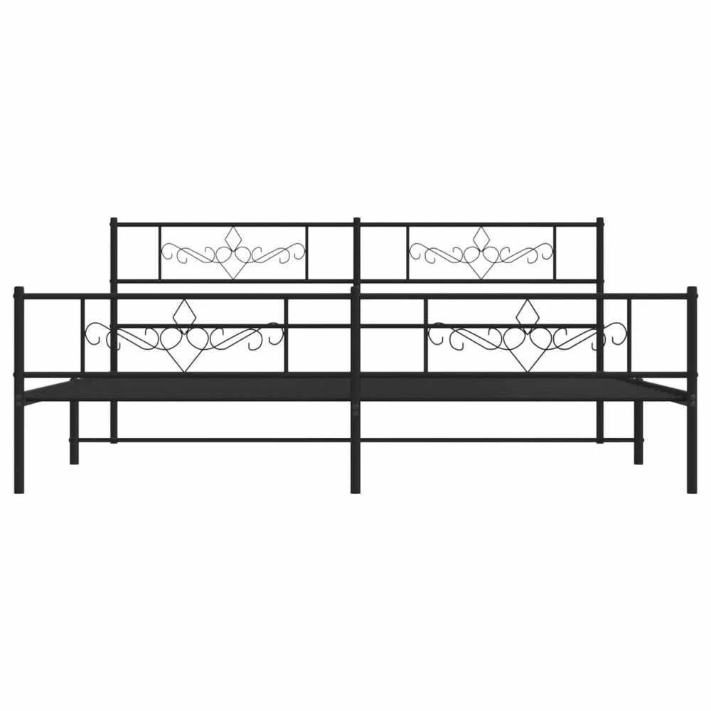 Lovos rėmas su galvūgaliu/kojūgaliu, juodas, 180x200cm, metalas