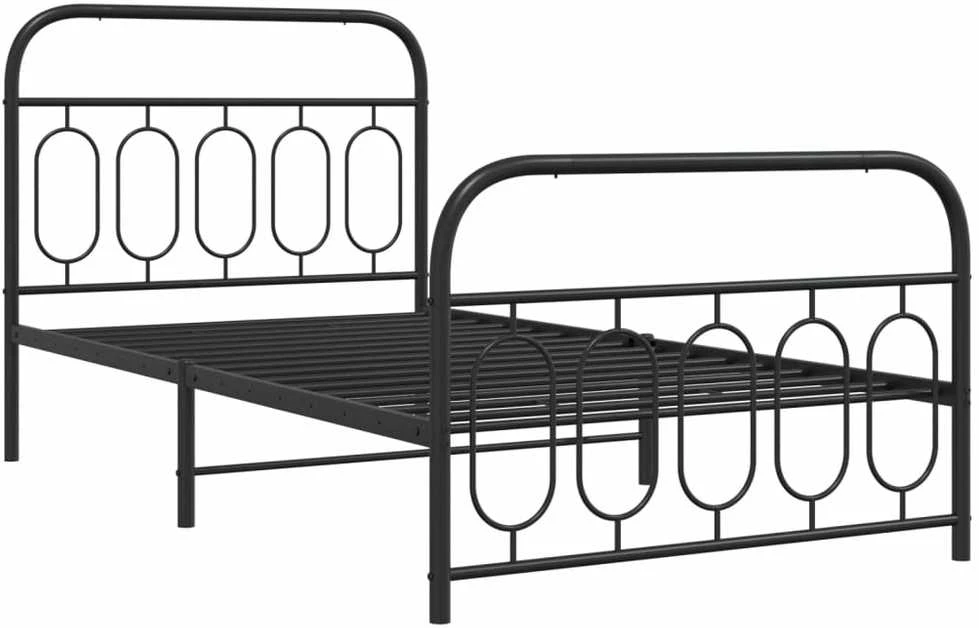 Lova Lovos rėmas su galvūgaliu/kojūgaliu, juodas, 107x203cm, metalas