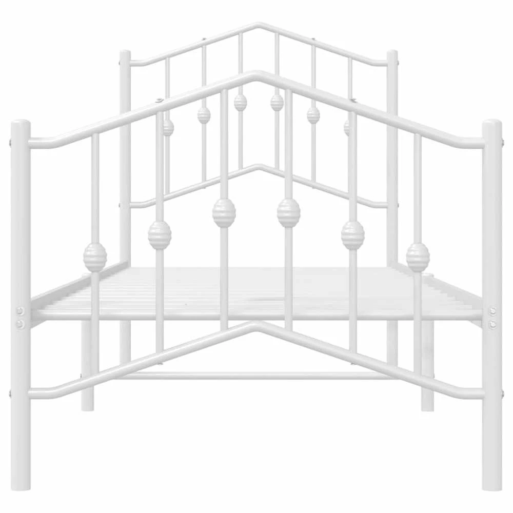 Lovos rėmas su galvūgaliu/kojūgaliu, baltas, 75x190cm, metalas