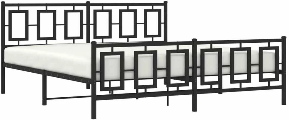 Lova Lovos rėmas su galvūgaliu/kojūgaliu, juodas, 183x213cm, metalas