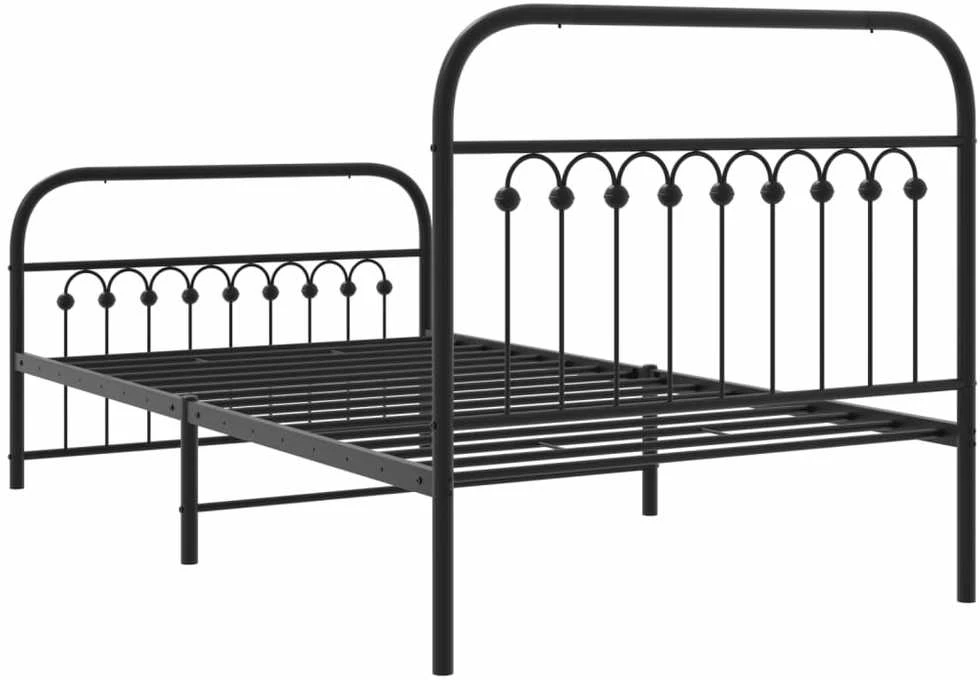 Lova Lovos rėmas su galvūgaliu/kojūgaliu, juodas, 100x190cm, metalas