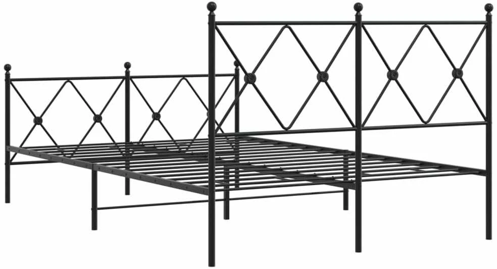 Lovos rėmas su galvūgaliu/kojūgaliu, juodas, 120x200cm, metalas
