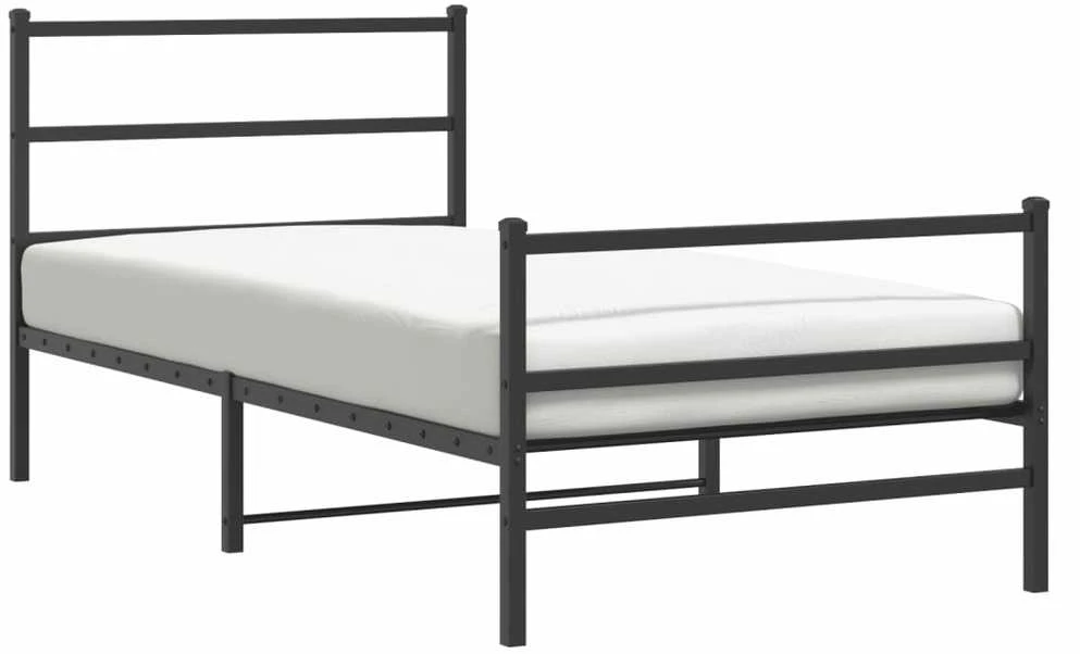 Lova Lovos rėmas su galvūgaliu/kojūgaliu, juodas, 107x203cm, metalas