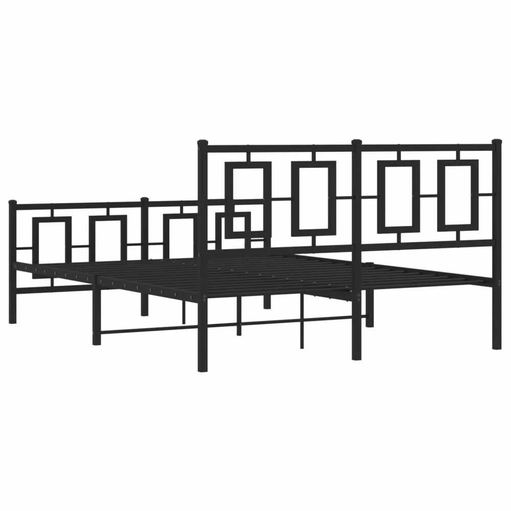 Lova Lovos rėmas su galvūgaliu/kojūgaliu, juodas, 135x190cm, metalas