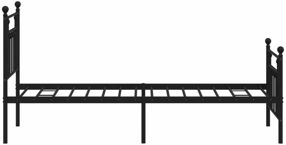 Lovos rėmas su galvūgaliu/kojūgaliu, juodas, 75x190cm, metalas