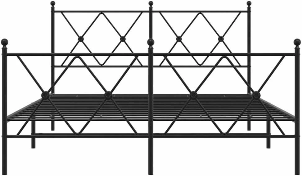 Lovos rėmas su galvūgaliu/kojūgaliu, juodas, 140x190cm, metalas