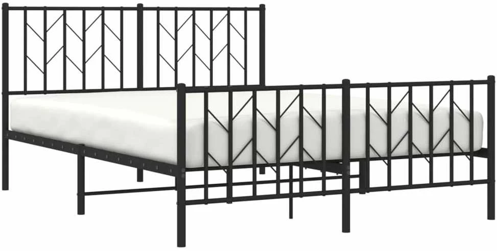 Lova Lovos rėmas su galvūgaliu/kojūgaliu, juodas, 135x190cm, metalas