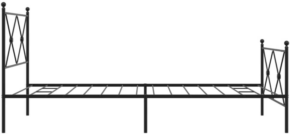 Lovos rėmas su galvūgaliu/kojūgaliu, juodas, 100x200cm, metalas