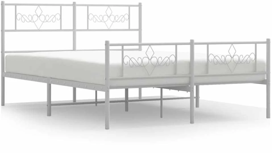 Lovos rėmas su galvūgaliu/kojūgaliu, baltas, 120x190cm, metalas