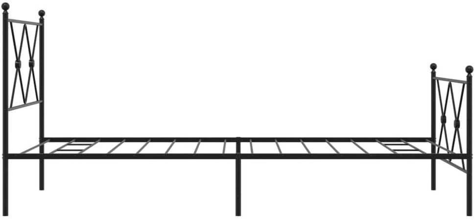 Lovos rėmas su galvūgaliu/kojūgaliu, juodas, 90x190cm, metalas