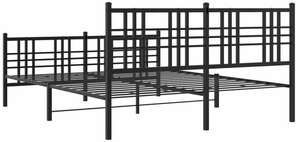 Lovos rėmas su galvūgaliu/kojūgaliu, juodas, 150x200cm, metalas