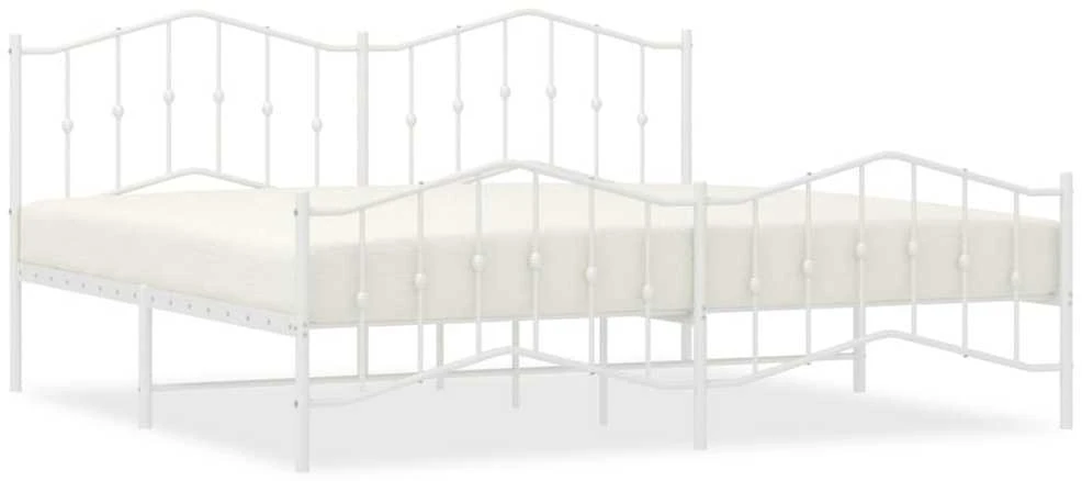Lova Lovos rėmas su galvūgaliu/kojūgaliu, baltas, 193x203cm, metalas