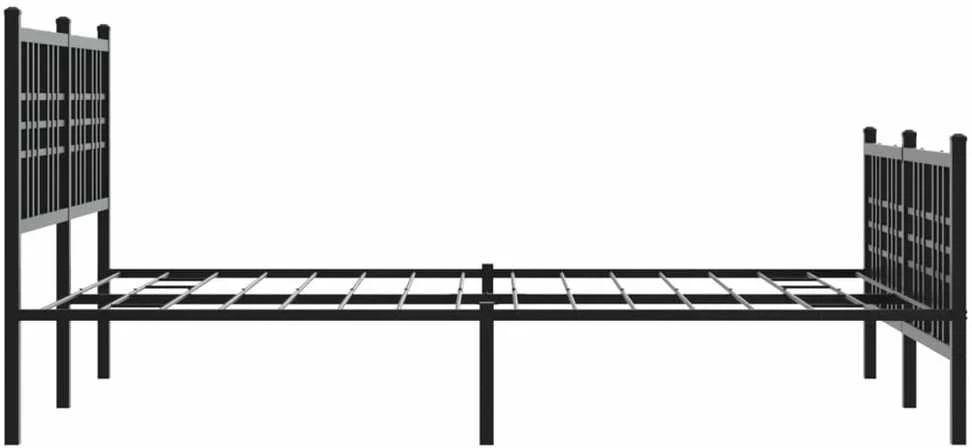 Lovos rėmas su galvūgaliu/kojūgaliu, juodas, 120x190cm, metalas
