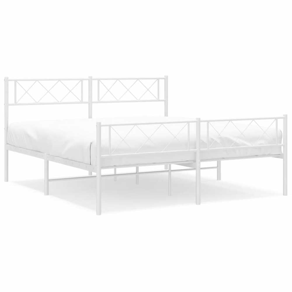 Lova Lovos rėmas su galvūgaliu/kojūgaliu, baltas, 135x190cm, metalas