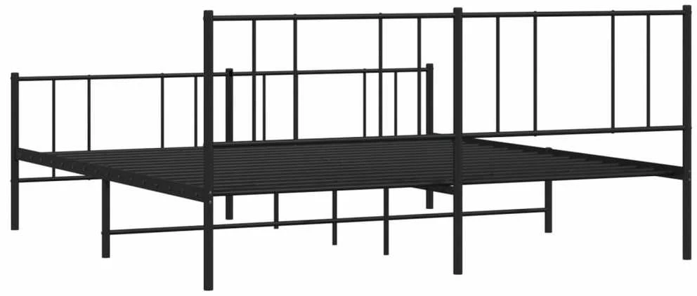 Lovos rėmas su galvūgaliu/kojūgaliu, juodas, 200x200cm, metalas