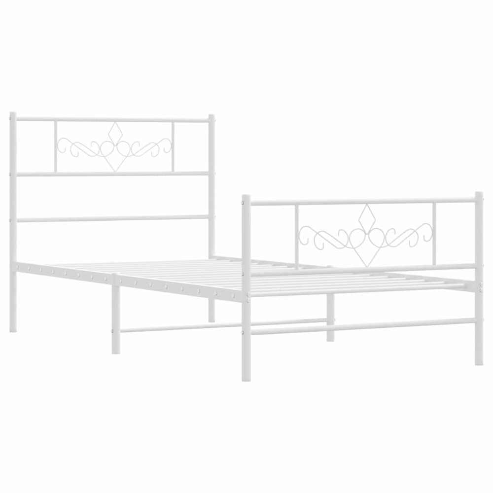 Lovos rėmas su galvūgaliu/kojūgaliu, baltas, 100x200cm, metalas