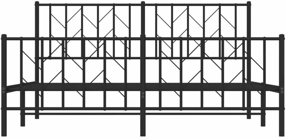 Lovos rėmas su galvūgaliu/kojūgaliu, juodas, 160x200cm, metalas