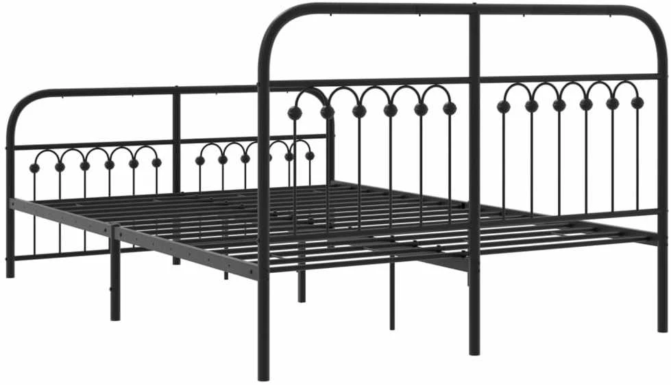 Lova Lovos rėmas su galvūgaliu/kojūgaliu, juodas, 137x190cm, metalas