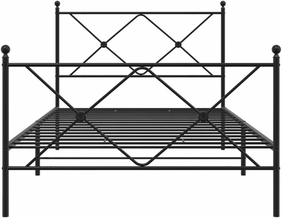 Lova Lovos rėmas su galvūgaliu/kojūgaliu, juodas, 107x203cm, metalas