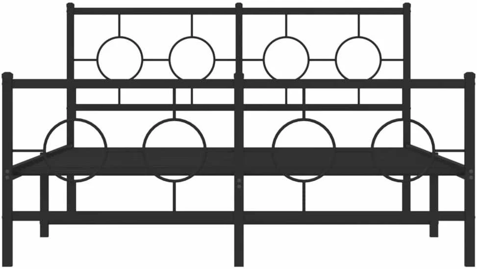 Lovos rėmas su galvūgaliu/kojūgaliu, juodas, 140x200cm, metalas