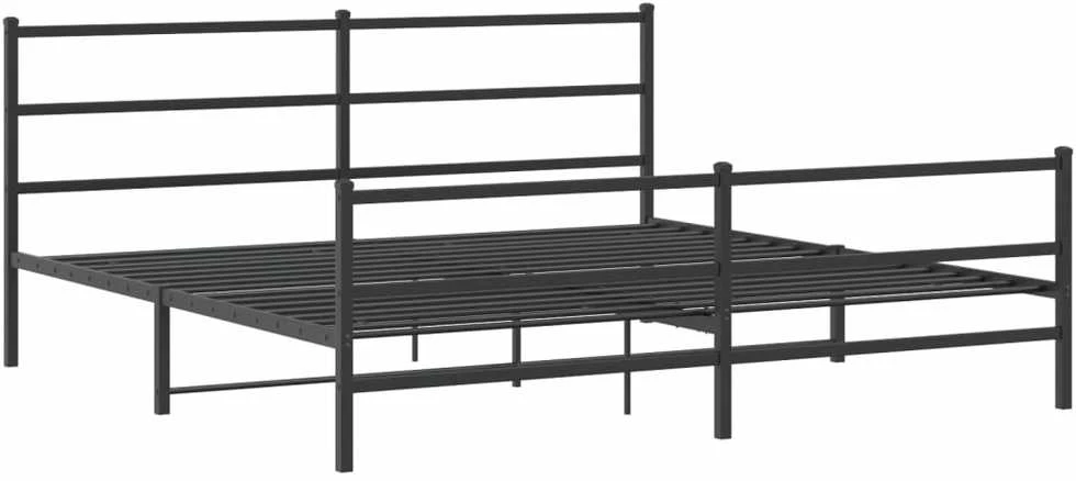 Lovos rėmas su galvūgaliu/kojūgaliu, juodas, 180x200cm, metalas