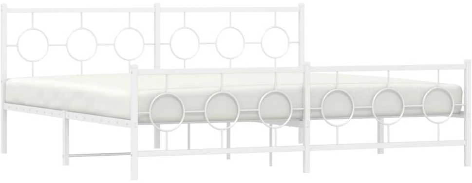 Lovos rėmas su galvūgaliu/kojūgaliu, baltas, 200x200cm, metalas