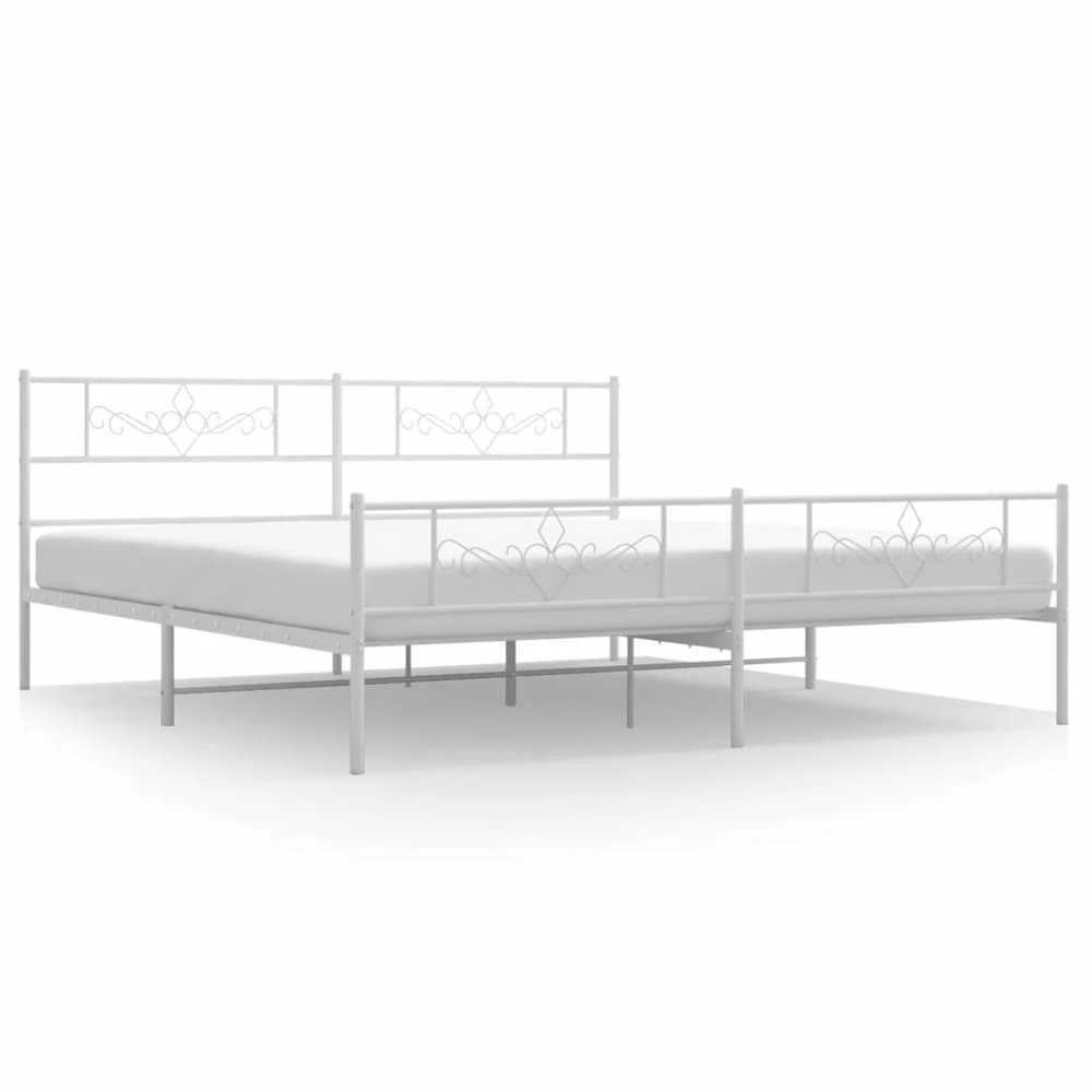 Lova Lovos rėmas su galvūgaliu/kojūgaliu, baltas, 183x213cm, metalas