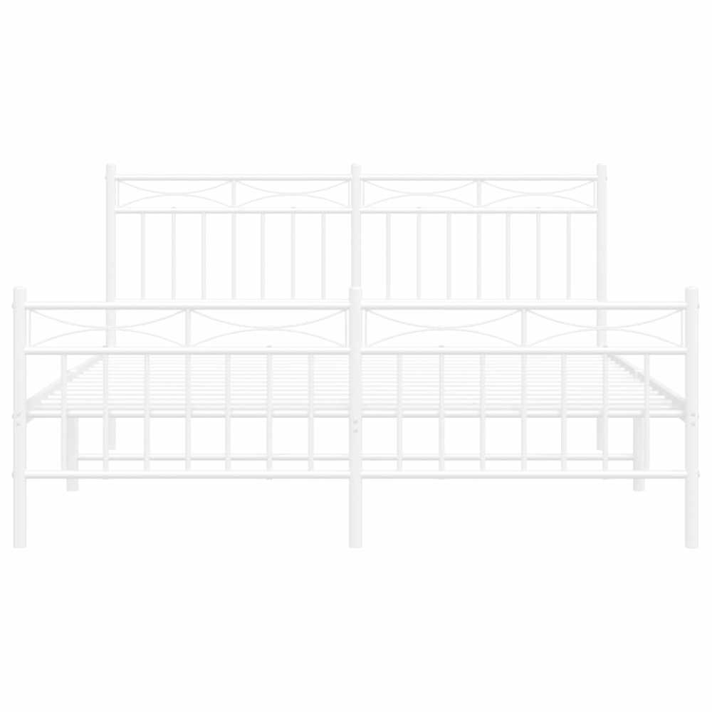 Lovos rėmas su galvūgaliu/kojūgaliu, baltas, 150x200cm, metalas