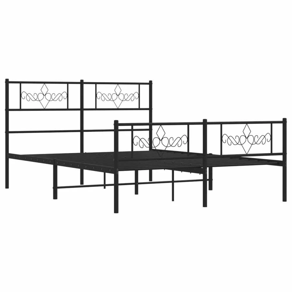 Lovos rėmas su galvūgaliu/kojūgaliu, juodas, 160x200cm, metalas